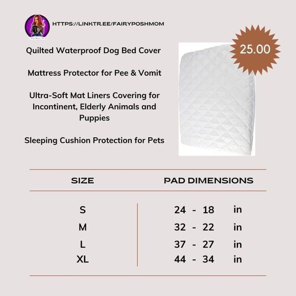 Quilted Waterproof Dog Bed Cover - Picture 3 of 5